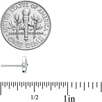 20G 5/16 Blue Green Gem Glam Starfish Nose Bone