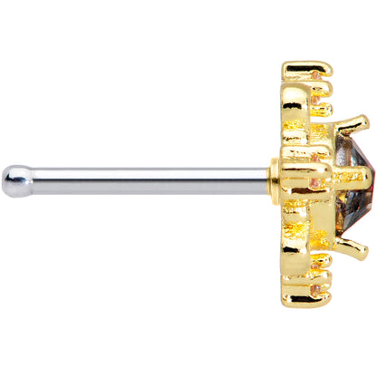 20G 1/4 Purple Tourmaline Gold Tone Filigree Frame Nose Bone