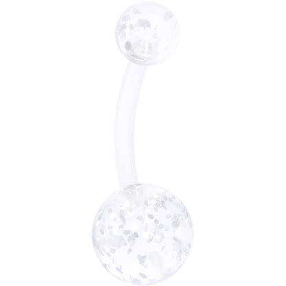 Clear Aurora Gem UV Glow Disco Belly Ring Set of 4