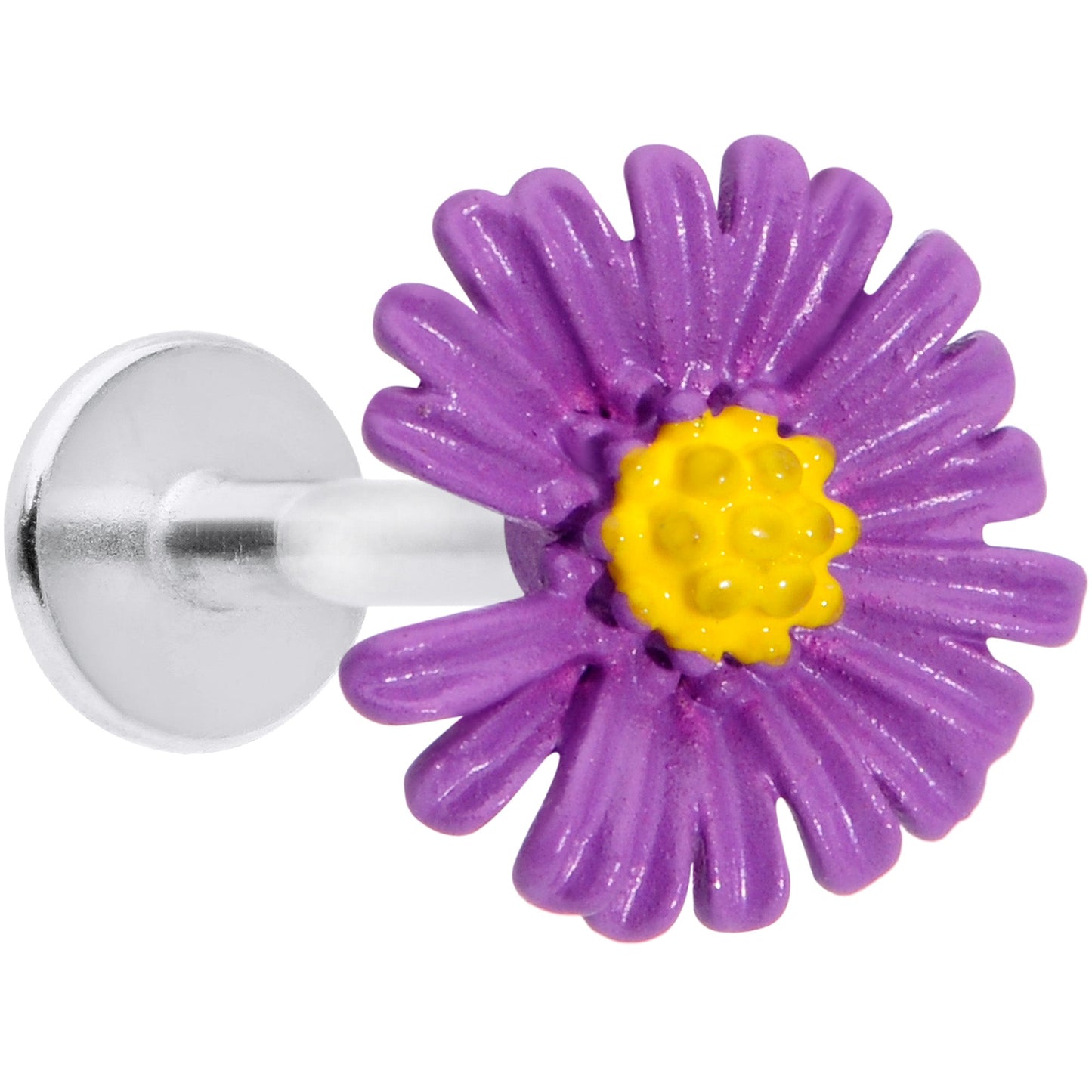 16G 5/16 Purple Daisy Flower Labret Monroe Tragus