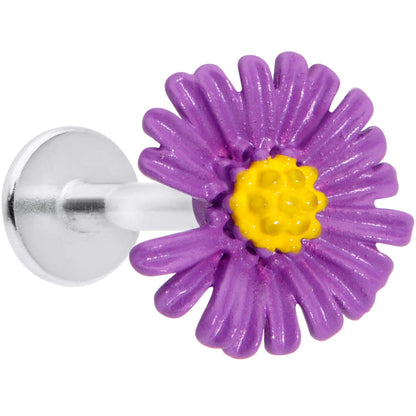 16G 5/16 Purple Daisy Flower Labret Monroe Tragus