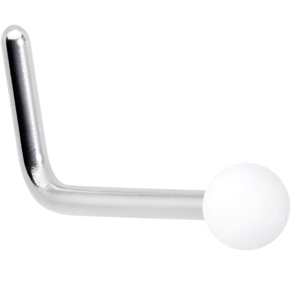 20G 7mm White Matte 2mm L Shaped Nose Ring