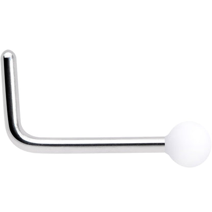 20G 7mm White Matte 2mm L Shaped Nose Ring