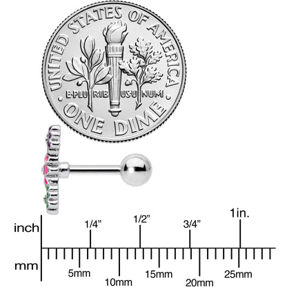 16G 5/16 Clear Gem Floral Garland Cartilage Tragus Earring