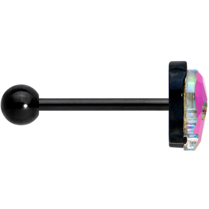 Aurora Gem Black Sugar Skull Barbell Tongue Ring
