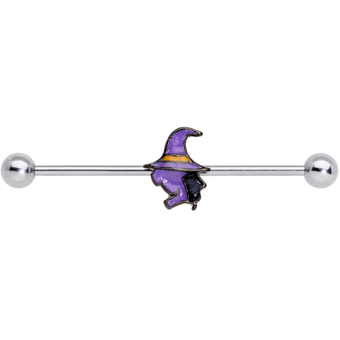 14G Witch Halloween Glow in the Dark Industrial Barbell 38mm
