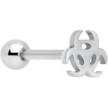 Biohazard Symbol Barbell Tongue Ring