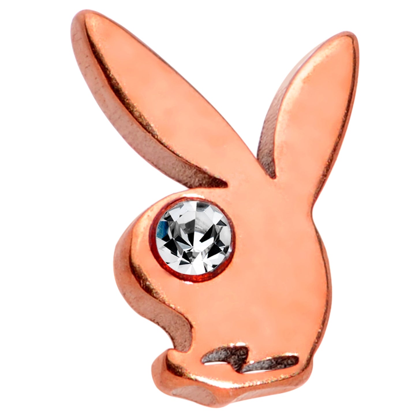 16G 5/16 Licensed Playboy CZ Rose Gold Tone Internal Thread Labret