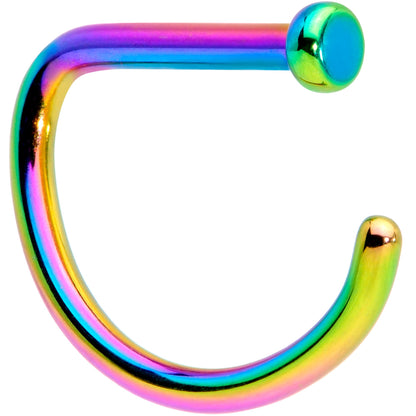 18G 5/16 Rainbow Grade 23 Titanium D Shape Nose Hoop