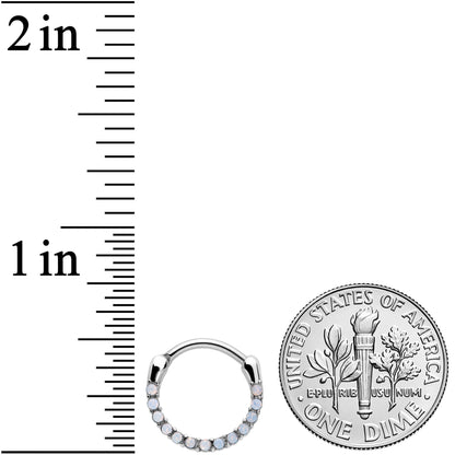 16G 3/8 Aurora Gem Paved Cartilage Clicker