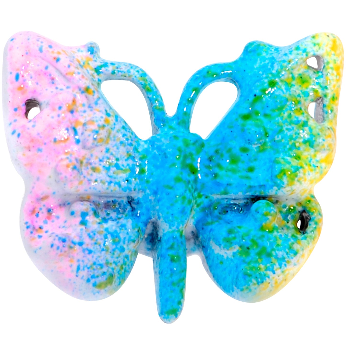 16G 1/4 Baroque Rainbow Butterfly Cartilage Tragus Earring