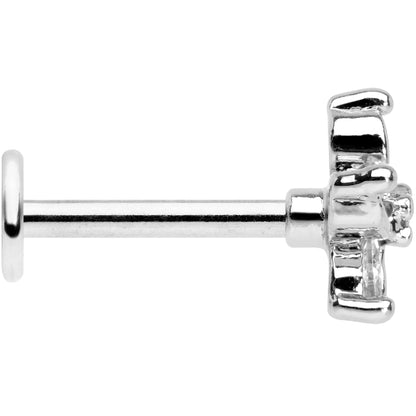 16G 5/16 Clear Gem Pretty Petals Flower Labret Monroe Tragus