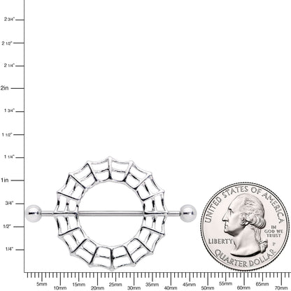 14G 7/8 Sexy Spider Web Halloween Nipple Shield Set