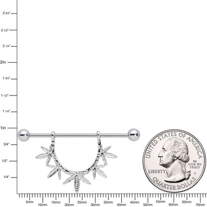 14G 5/8 Garland Pot Leaf Dangle Nipple Shield Set