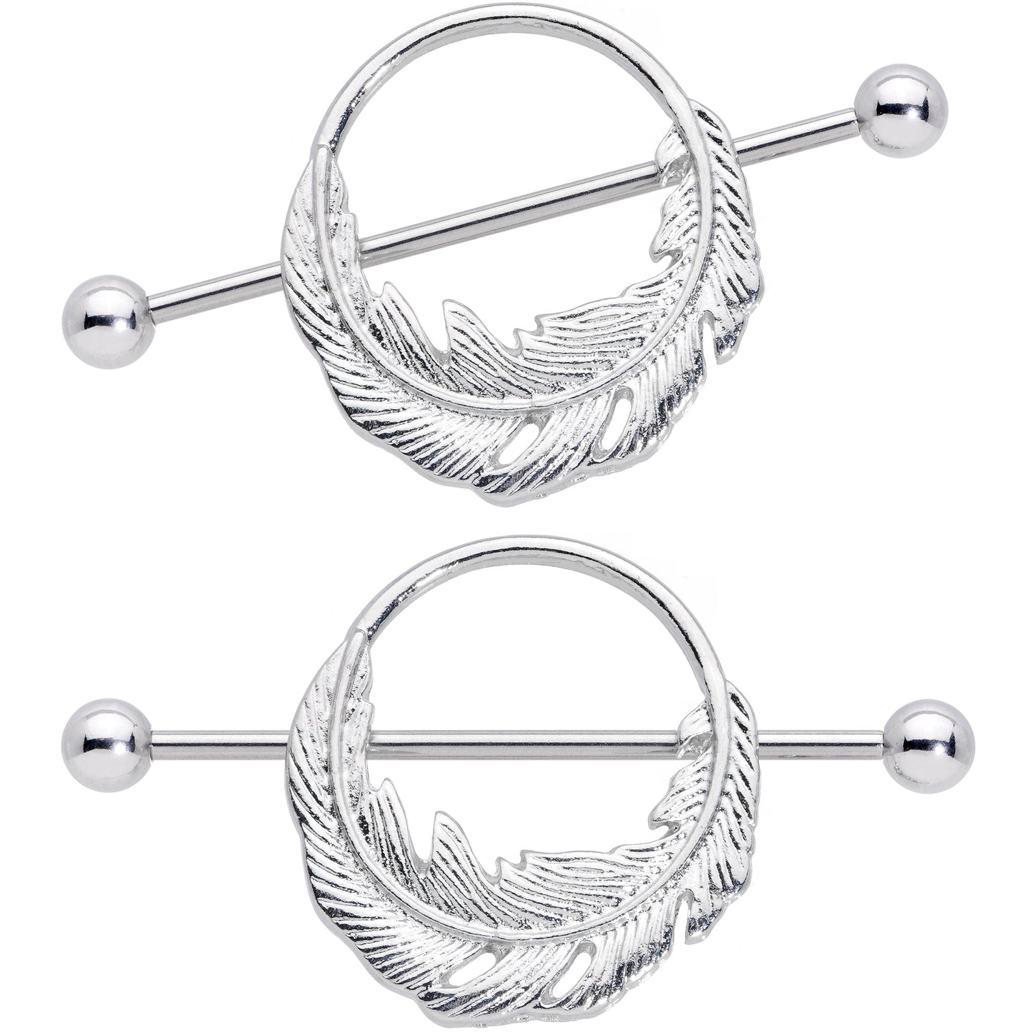 14G 3/4 Falling Feather Nipple Shield Set