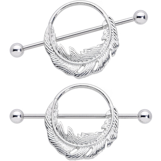 14G 3/4 Falling Feather Nipple Shield Set