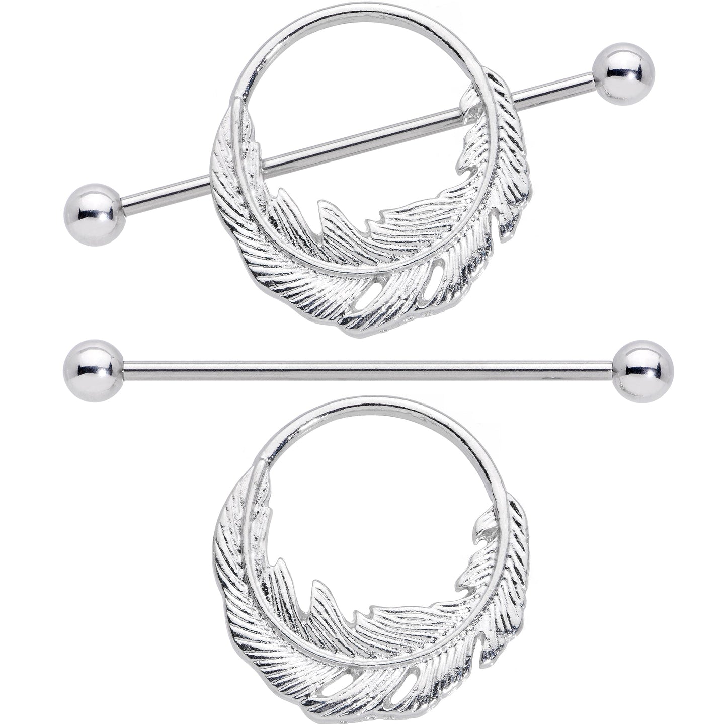 14G 3/4 Falling Feather Nipple Shield Set