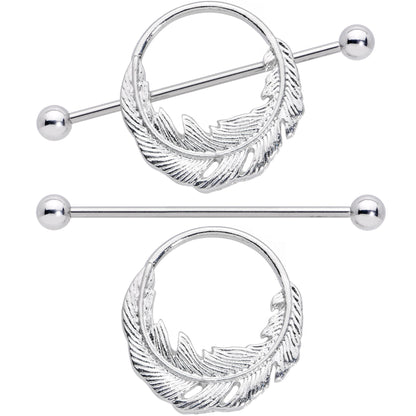 14G 3/4 Falling Feather Nipple Shield Set