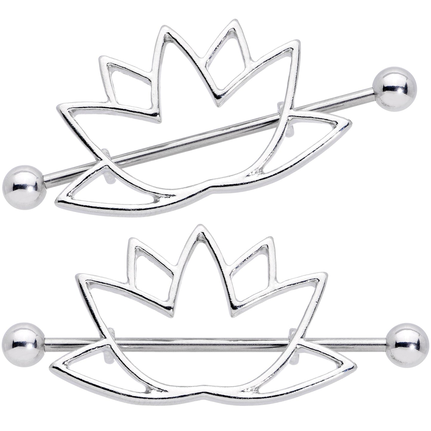 14G 3/4 Open Lotus Flower Nipple Shield Set