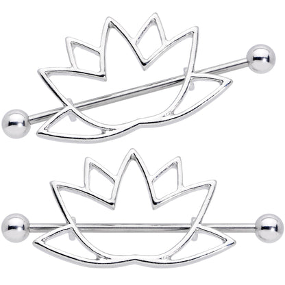 14G 3/4 Open Lotus Flower Nipple Shield Set