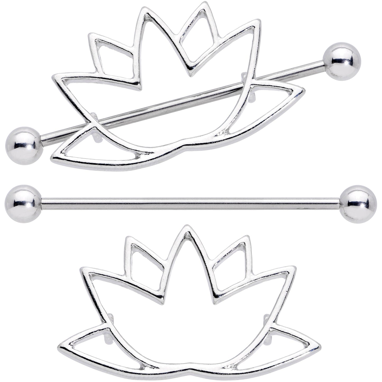 14G 3/4 Open Lotus Flower Nipple Shield Set