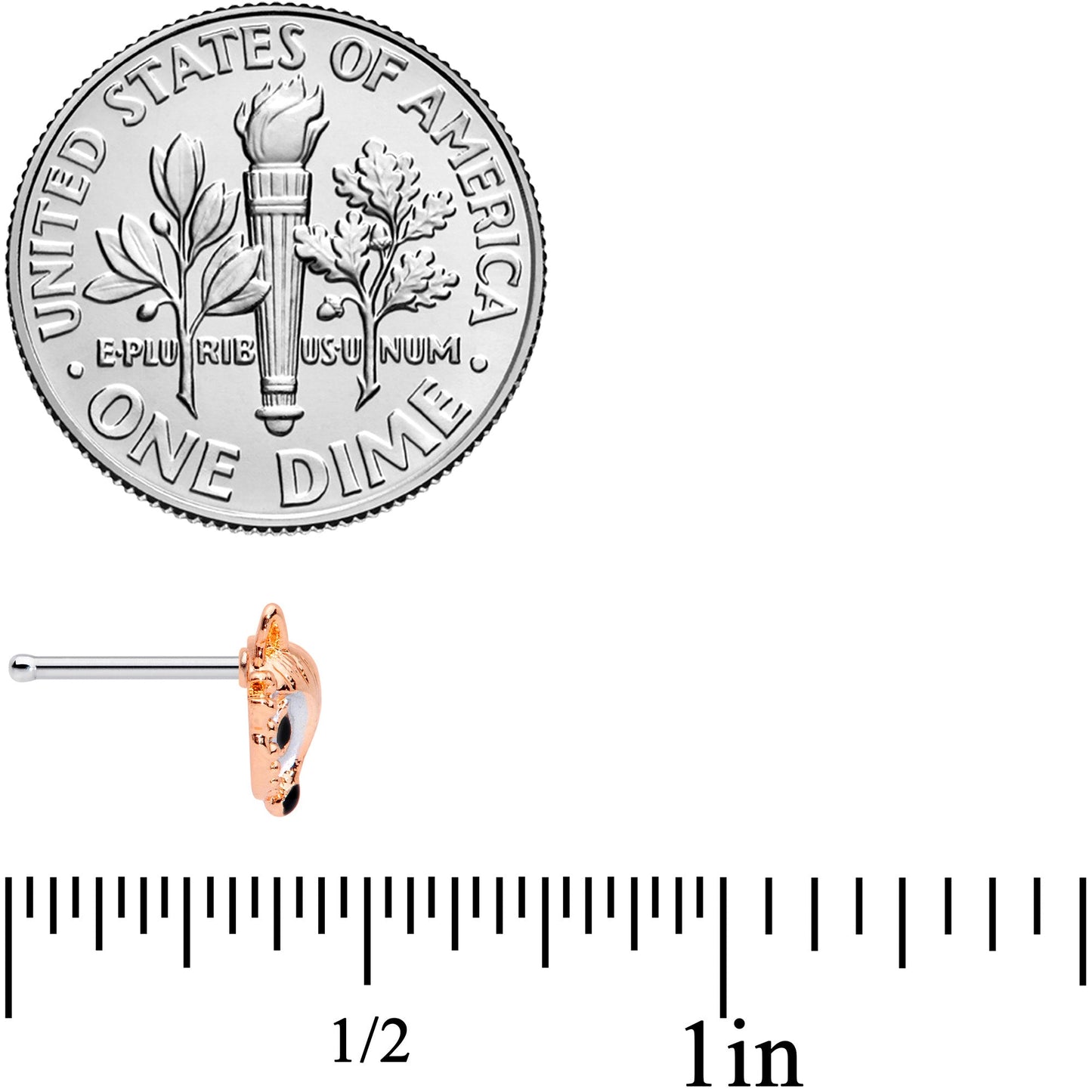 20G 1/4 Rose Gold Tone Fashion Fox Nose Bone