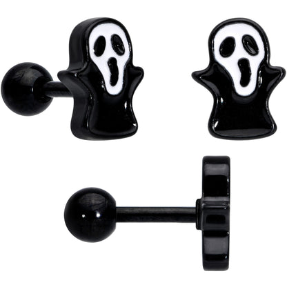 16G 1/4 Black Ghost Boo Halloween Cartilage Tragus Curation Set of 3