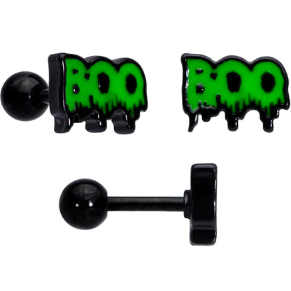 16G 1/4 Black Ghost Boo Halloween Cartilage Tragus Curation Set of 3