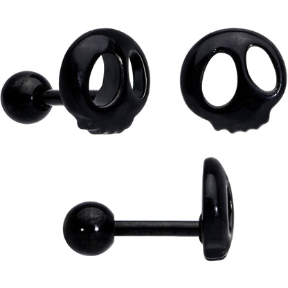 16G 1/4 Black Ghost Boo Halloween Cartilage Tragus Curation Set of 3
