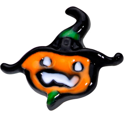 20G 5/16 Gold Tone Growling Pumpkin Halloween Nose Hoop