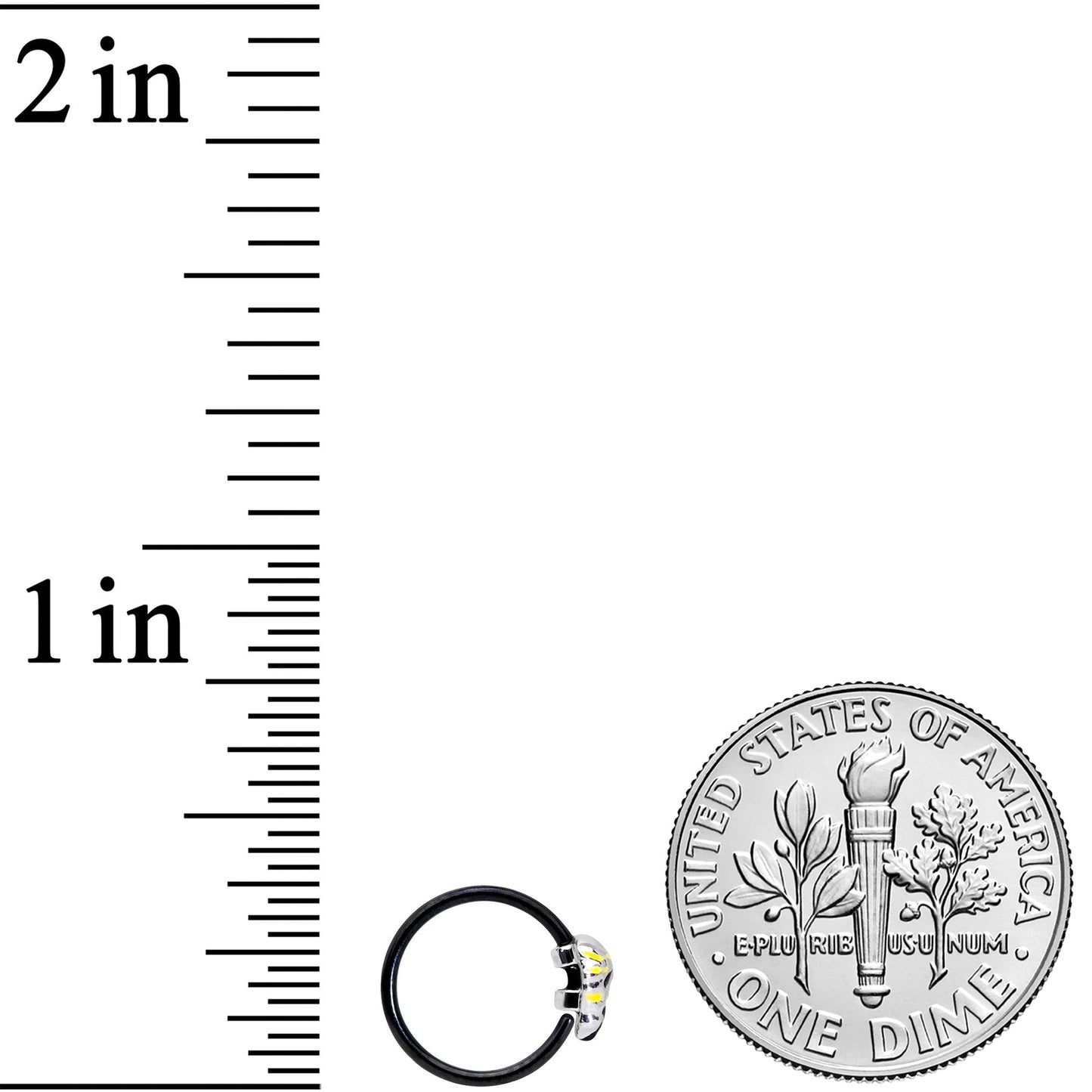 20G 5/16 Black Striped Skull Halloween Nose Hoop