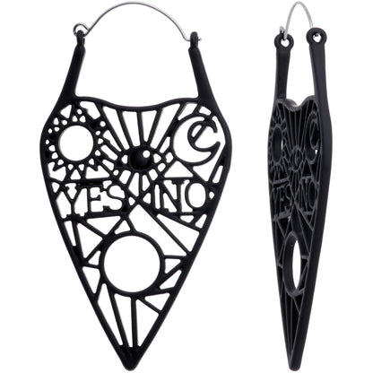 Black Gothic Mysterious Planchette Tunnel Plug Earrings