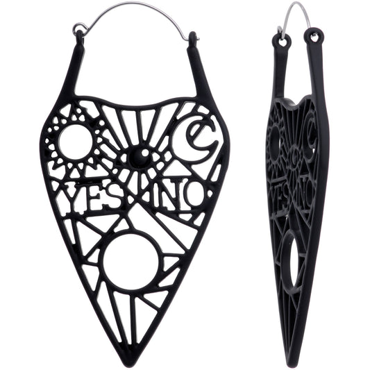 Black Gothic Mysterious Planchette Tunnel Plug Earrings