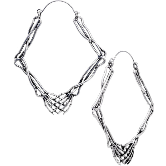 Skeletons Holding Hands Halloween Tunnel Plug Earrings