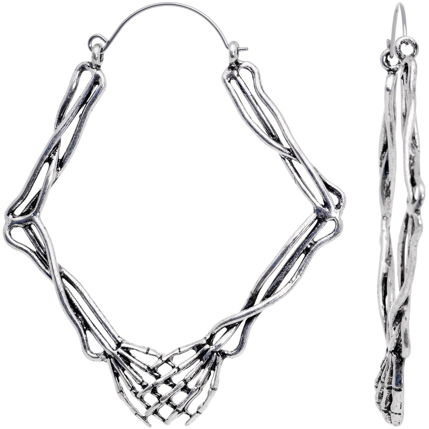 Skeletons Holding Hands Halloween Tunnel Plug Earrings