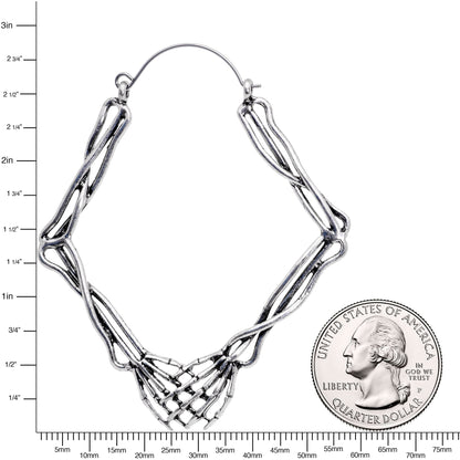 Skeletons Holding Hands Halloween Tunnel Plug Earrings