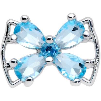 16G 5/16 Aqua CZ Gem Beauty Bow Labret Monroe Tragus