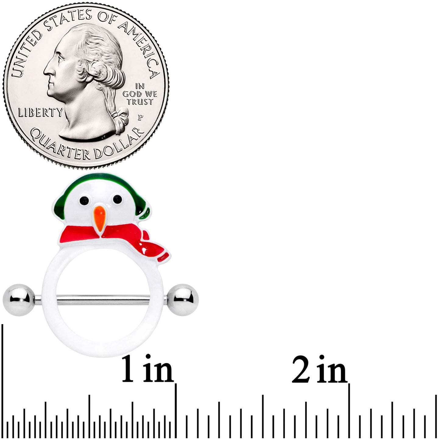 14G 9/16 Winter Snowman Christmas Nipple Shield Set