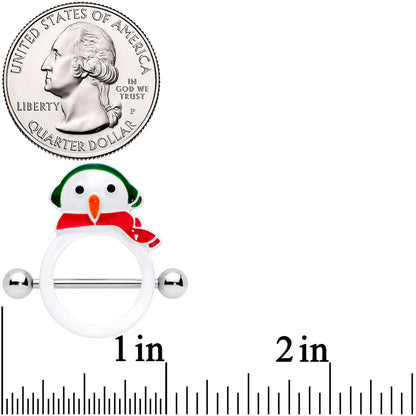 14G 9/16 Winter Snowman Christmas Nipple Shield Set