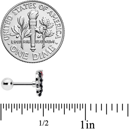 16G 1/4 Red Gem Penguin Heart Valentines Day Cartilage Tragus