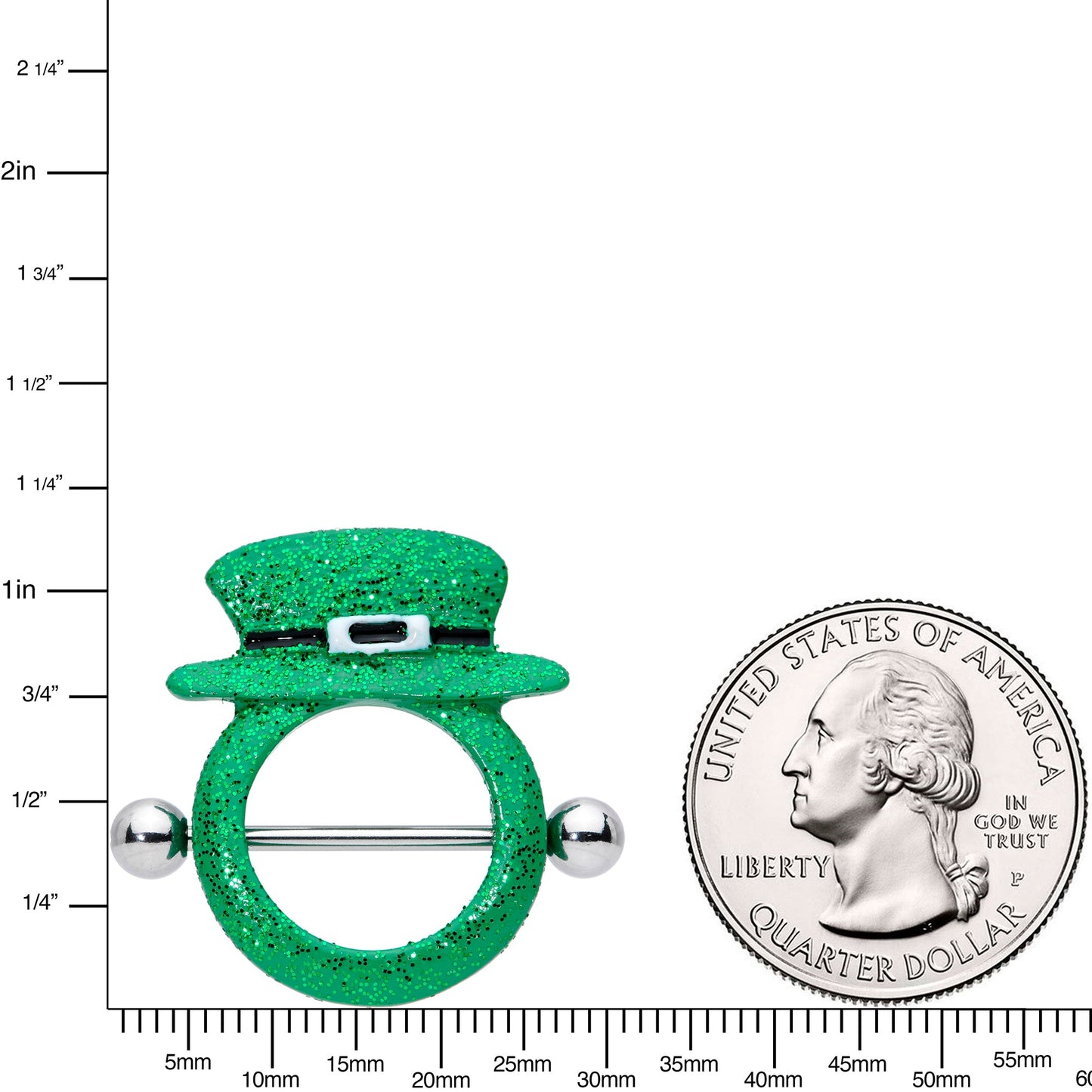 14G 11/16 Top Hat Leprechaun St Patricks Day Nipple Shield Set