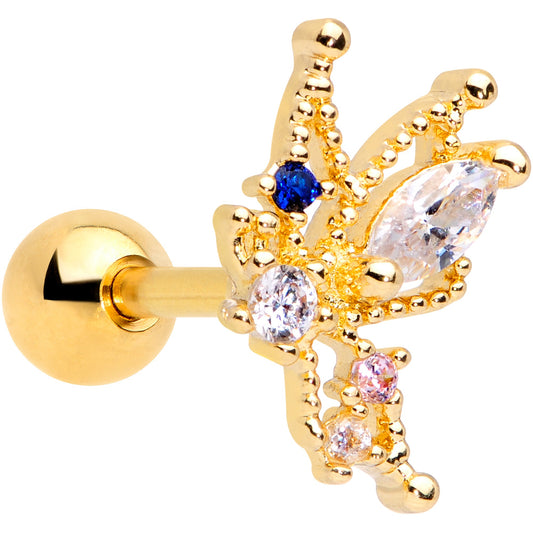 16G 1/4 Clear CZ Gem Star Angel Christmas Cartilage Tragus