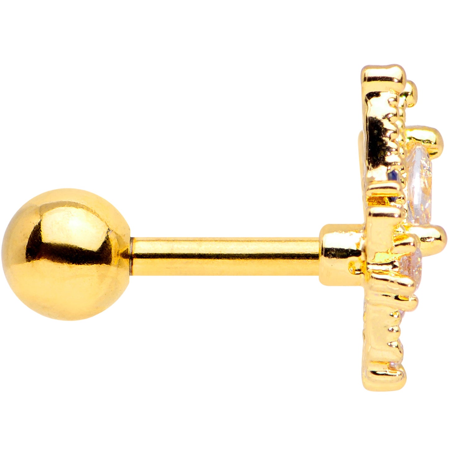 16G 1/4 Clear CZ Gem Star Angel Christmas Cartilage Tragus