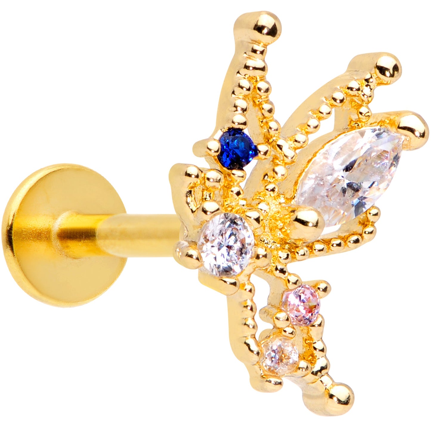 16G 5/16 Clear CZ Gem Star Angel Christmas Labret Monroe Tragus