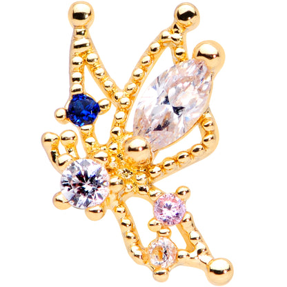 16G 5/16 Clear CZ Gem Star Angel Christmas Labret Monroe Tragus