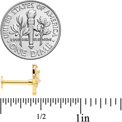 16G 5/16 Clear CZ Gem Star Angel Christmas Labret Monroe Tragus