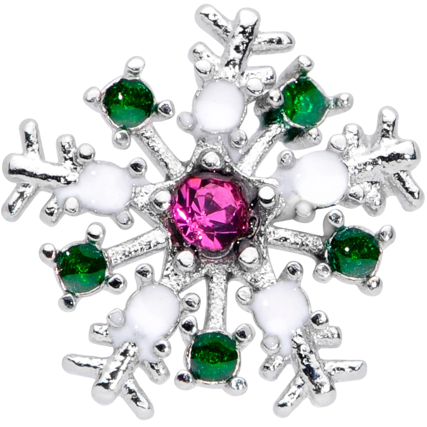 16G 5/16 Clear Pink Green Gem Snowflake Labret Monroe Tragus