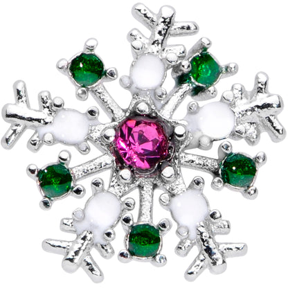 16G 5/16 Clear Pink Green Gem Snowflake Labret Monroe Tragus