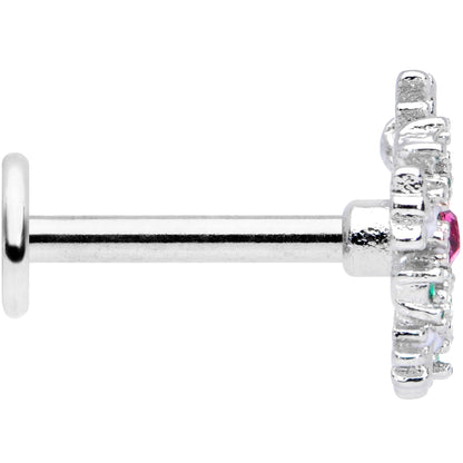 16G 5/16 Clear Pink Green Gem Snowflake Labret Monroe Tragus