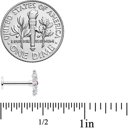 16G 5/16 Clear Pink Green Gem Snowflake Labret Monroe Tragus